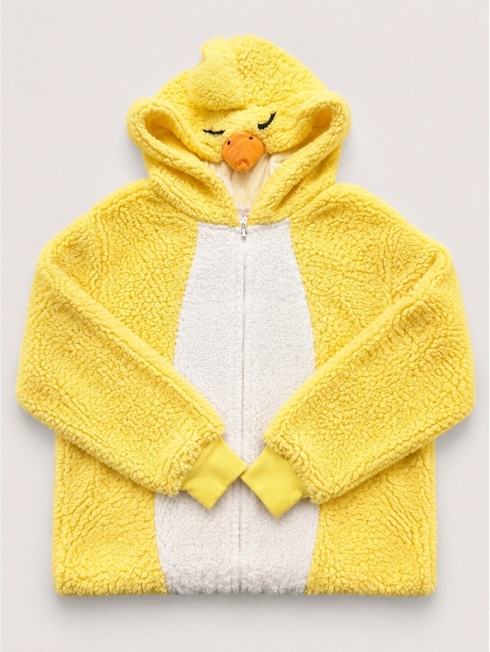 Adult Chick Onesie Costume M/L NWT Yellow Plush Chicken Duck Hooded Jumpsuit